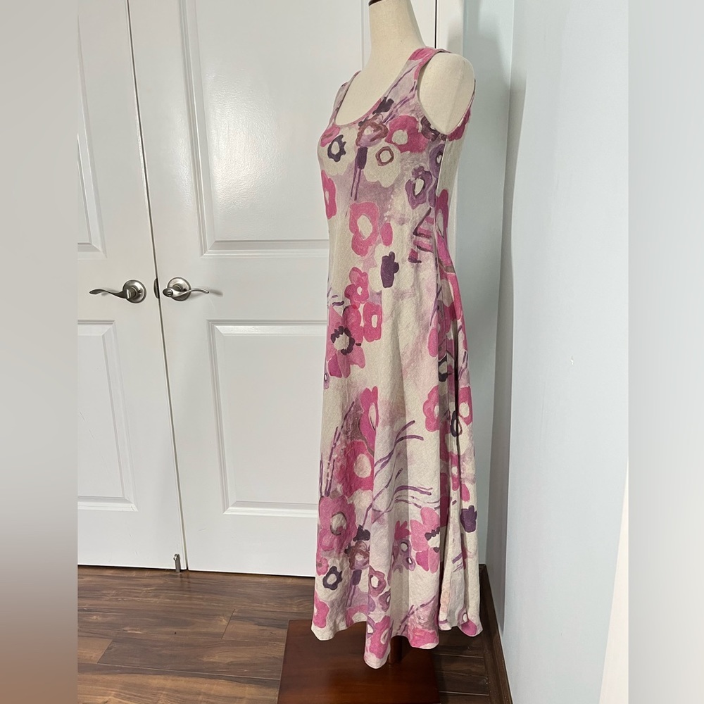 Eco Leinen A line maxi dress size XS - Picture 9 of 12